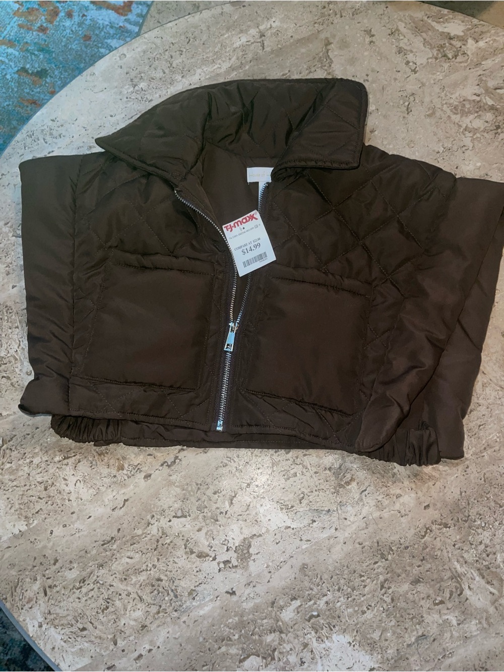 House of Harlow 1960 Quilted Brown Puffer Vest